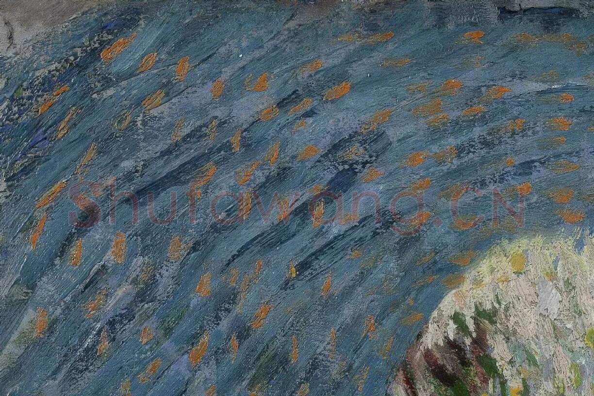 梵高油画作品《戴毡帽的自画像》局部 (3)