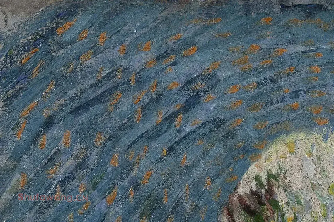 梵高油画作品《戴毡帽的自画像》局部 (3)