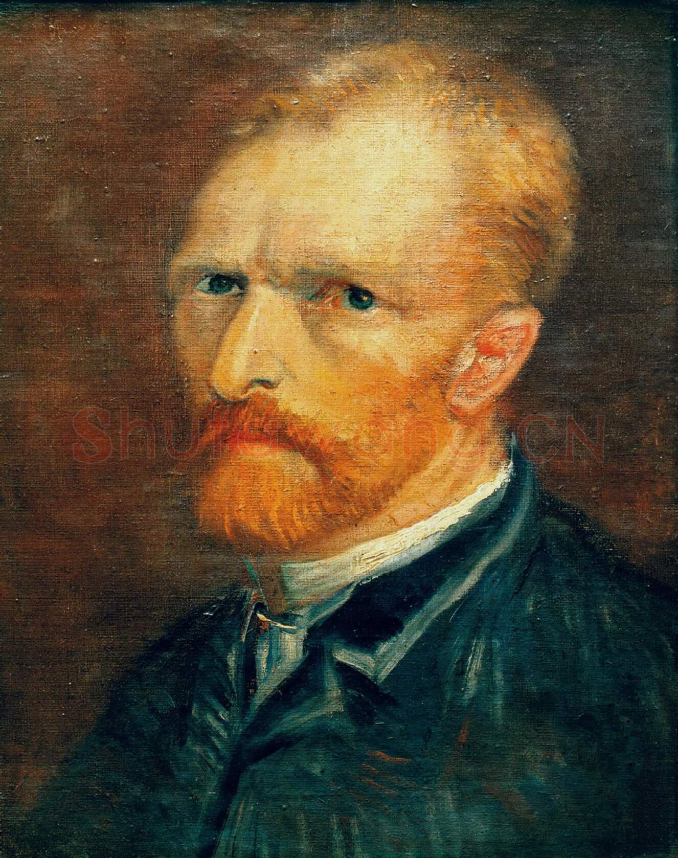 梵高油画头像《自画像》作品高清图片