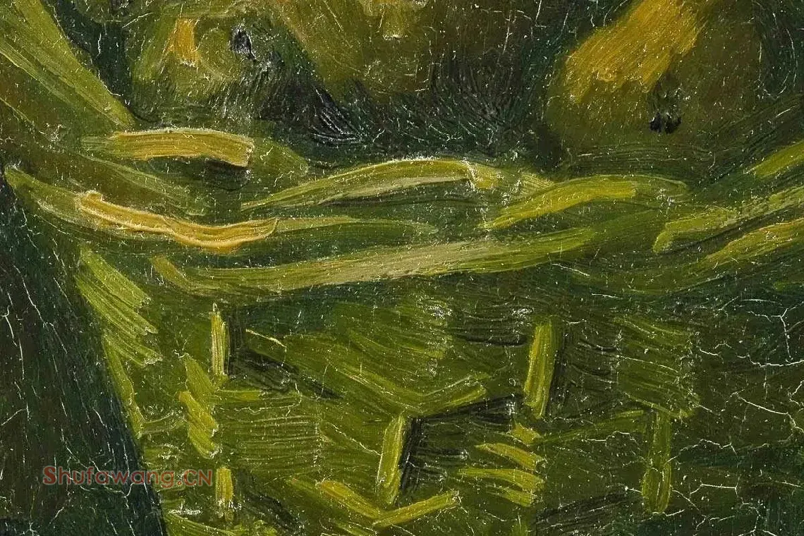梵高油画静物《篮子里的土豆》高清大图局部细节 (1)