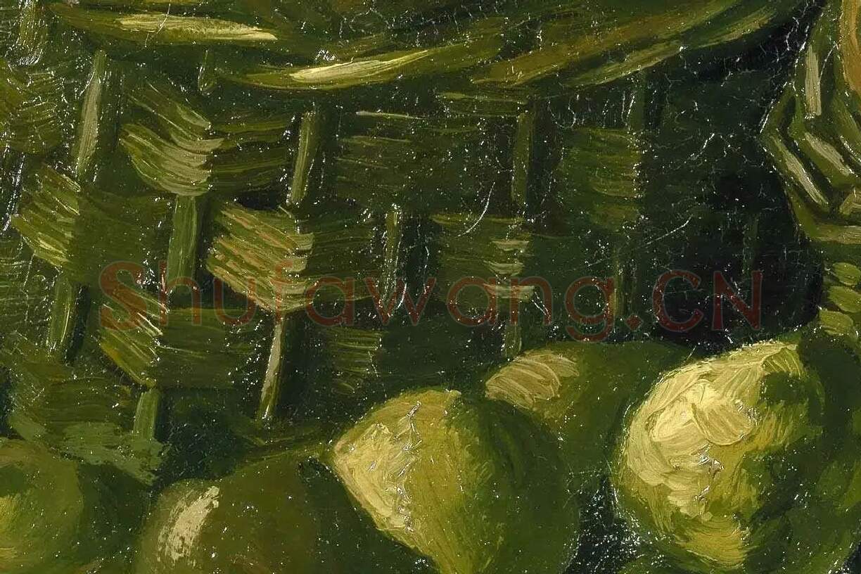 梵高油画静物《篮子里的土豆》高清大图局部细节 (6)