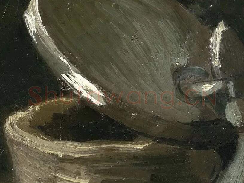 梵高静物画《啤酒罐》高清大图局部 (3)