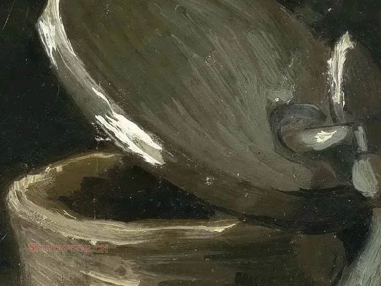 梵高静物画《啤酒罐》高清大图局部 (3)
