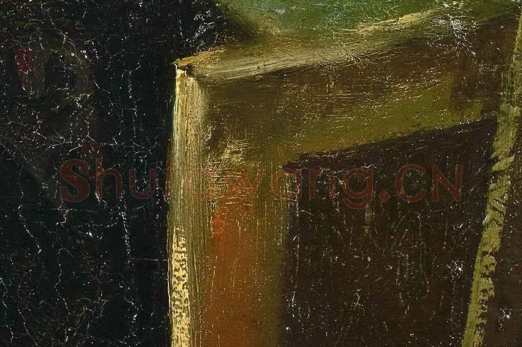 画架前戴深色毛毡帽的梵高自画像局部 (3)