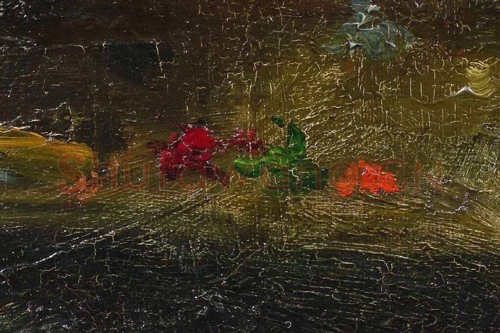 画架前戴深色毛毡帽的梵高自画像局部 (4)