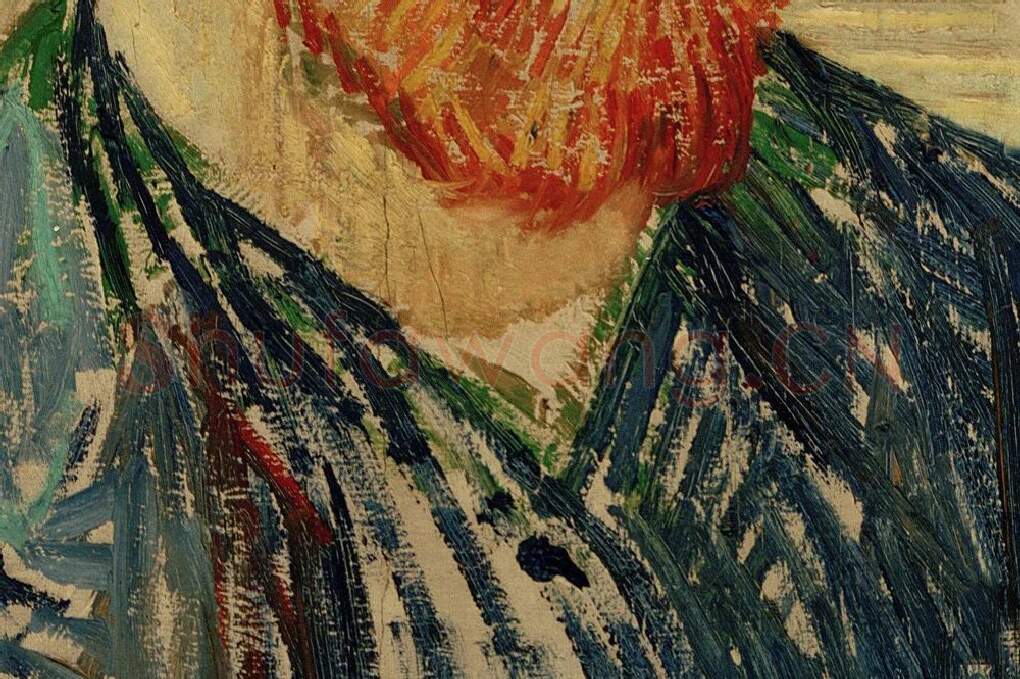 梵高1887年自画像作品局部 (3)