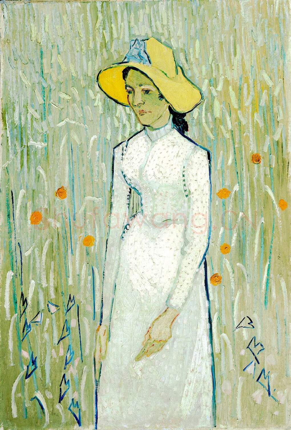 梵高作品《在麦田前的年轻女孩》