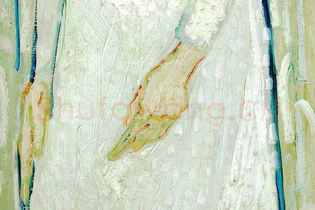 梵高作品《在麦田前的年轻女孩》局部 (3)