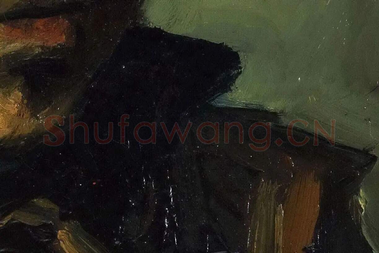 梵高油画头像作品《男性农民头像》高清图局部细节 (6)