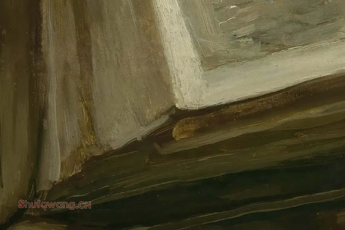 梵高静物油画《带圣经的静物》高清大图局部细节 (2)