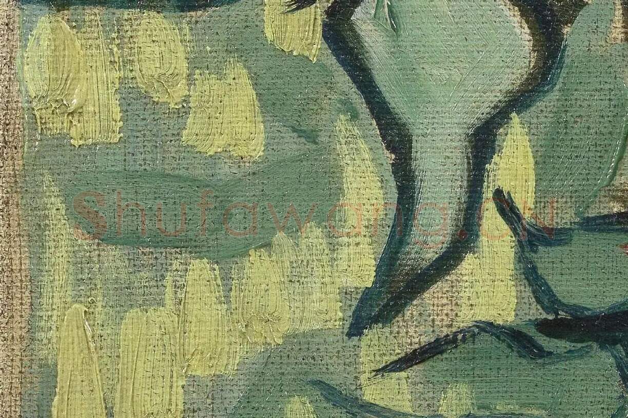 梵高花卉画作品《玫瑰和甲虫》高清大图局部细节 (3)