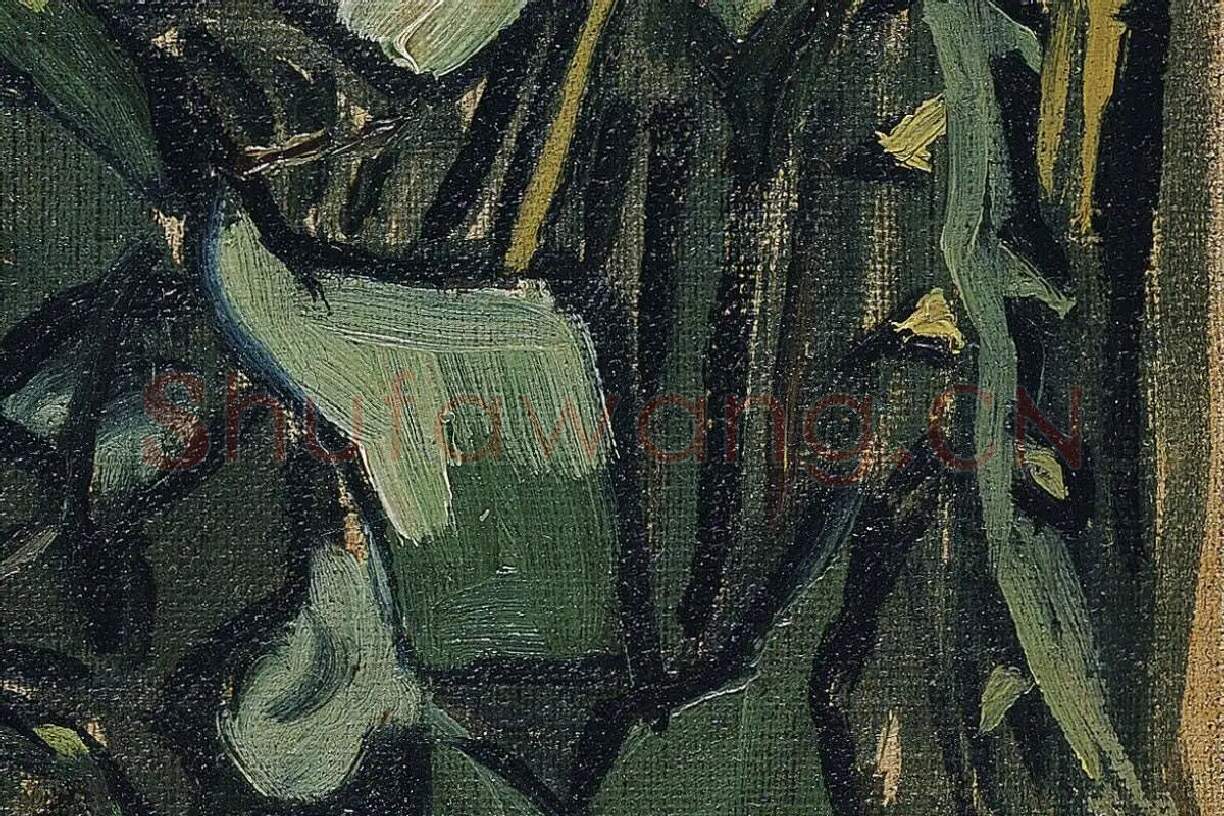 梵高花卉画作品《玫瑰和甲虫》高清大图局部细节 (10)