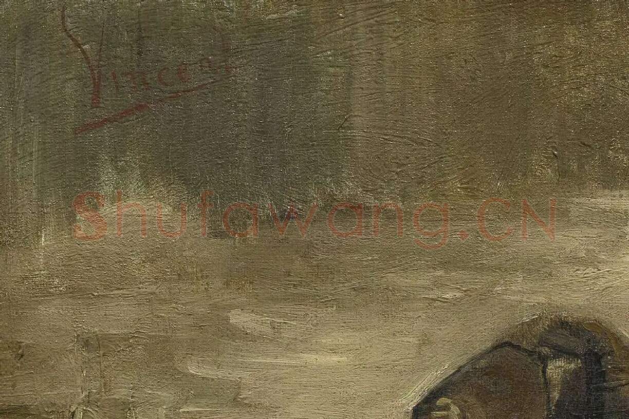 梵高油画静物作品《一双鞋》局部 (4)