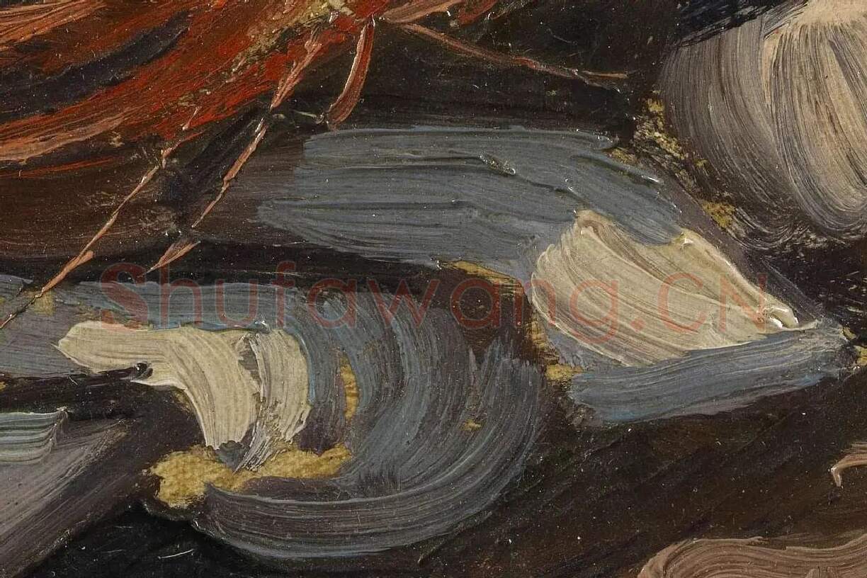 梵高油画静物《贻贝和虾的静物》高清大图局部细节 (3)