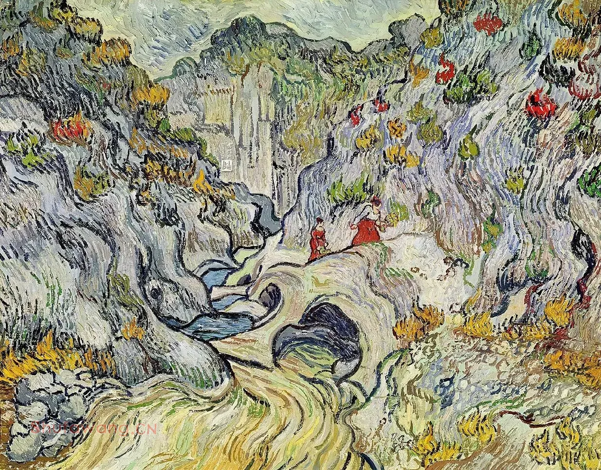 梵高风景画作品《佩洛峡谷》