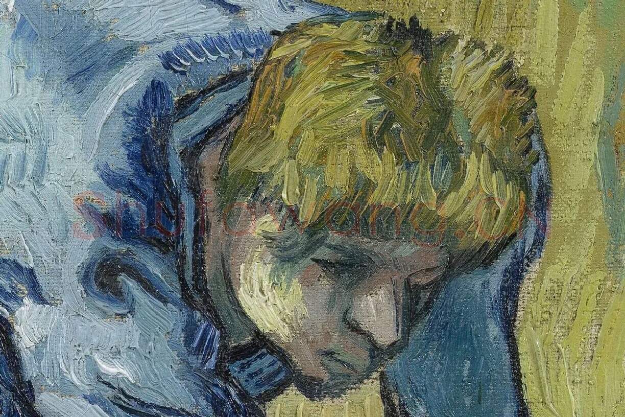 梵高作品《拿镰刀的收割者》局部 (1)