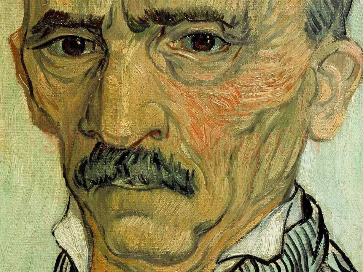 梵高油画作品《圣保罗医院的护理员特拉布克》局部 (1)