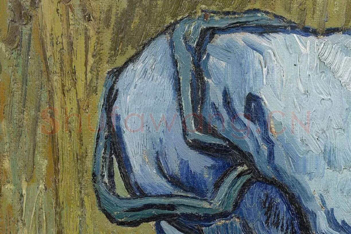 梵高作品《拿镰刀的收割者》局部 (4)
