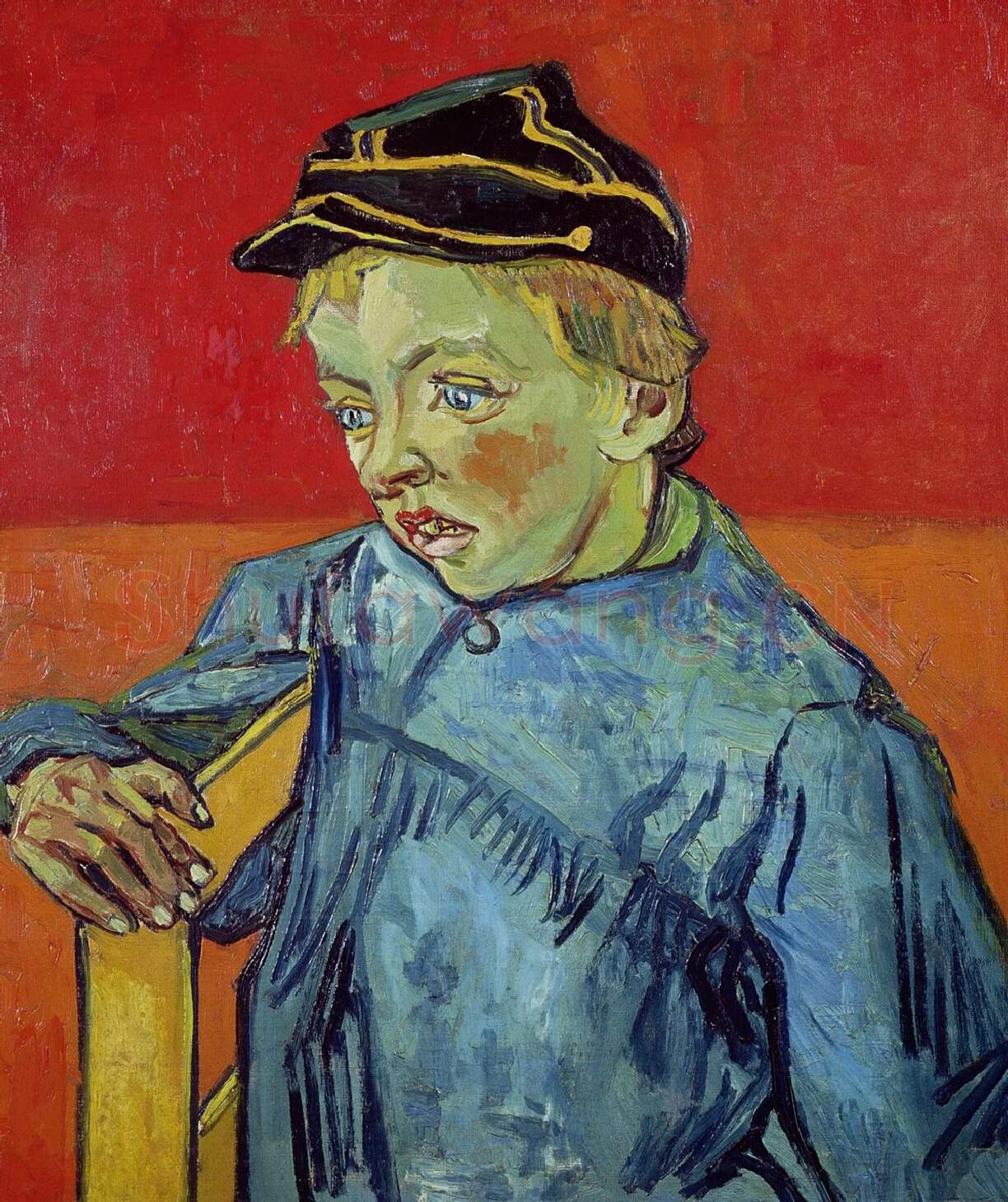 梵高油画《小学生卡米尔·鲁林》的肖像