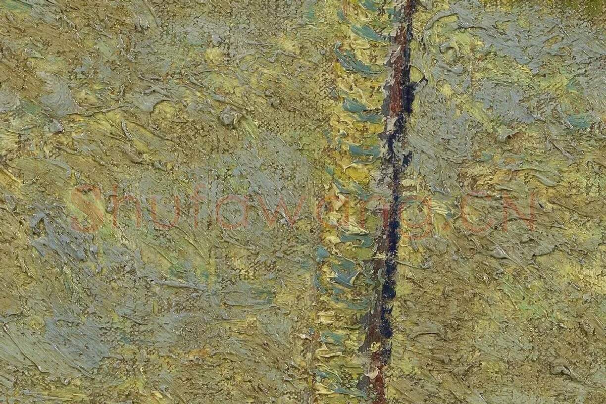 梵高作品《盛开的杏花》高清大图局部细节 (2)