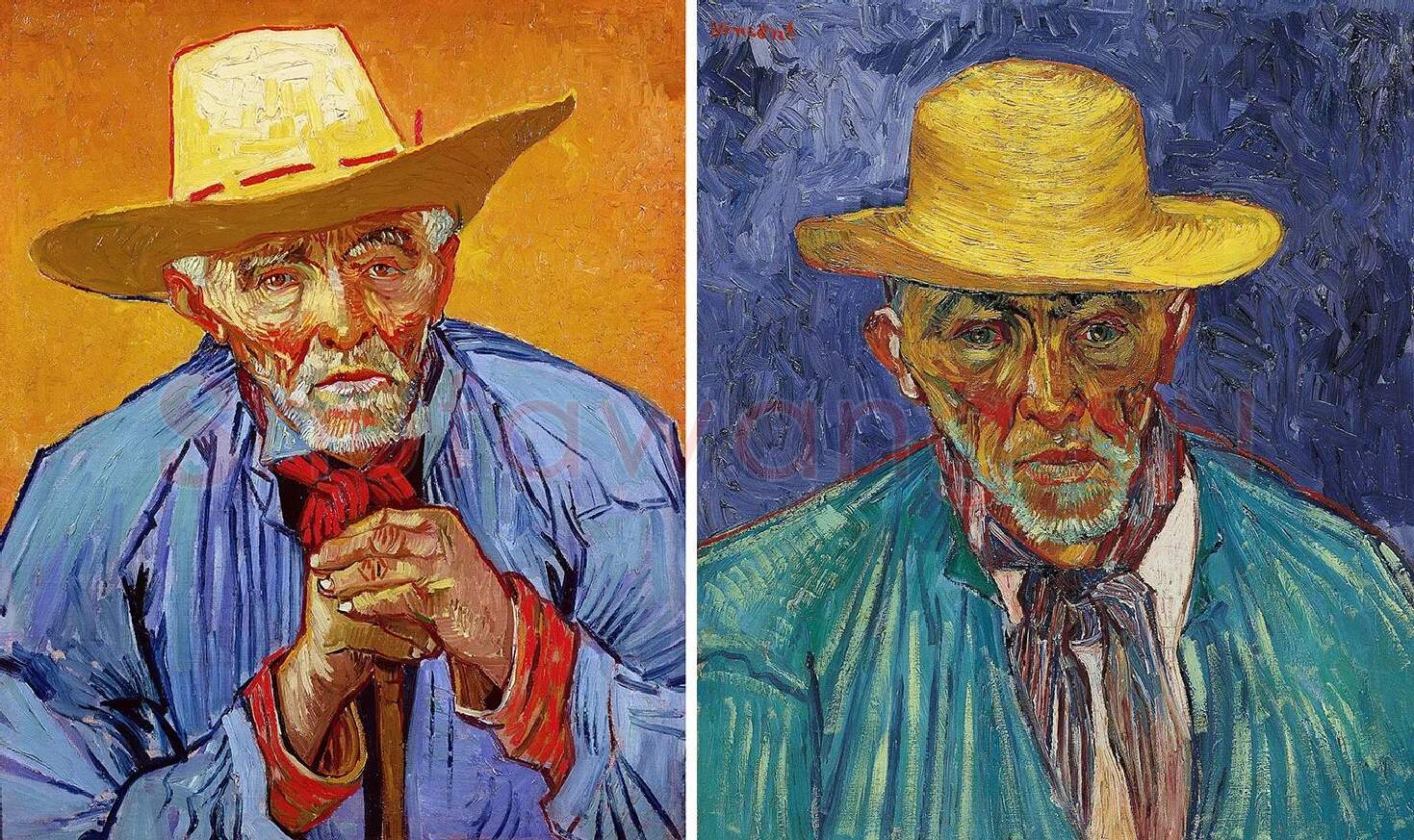 梵高油画《普罗旺斯牧羊人，耐心·埃斯卡利耶的肖像》