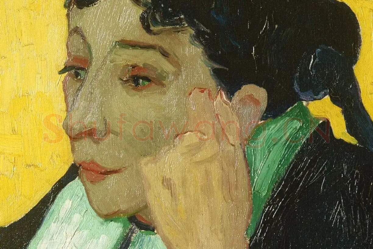 梵高油画人物《来自阿尔勒的女人》局部 (1)