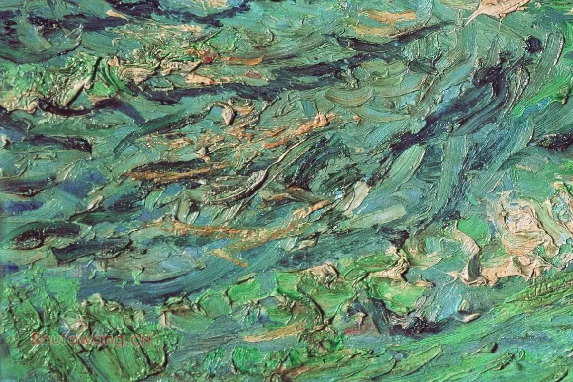 梵高油画海景《海上的帆船》局部 (4)