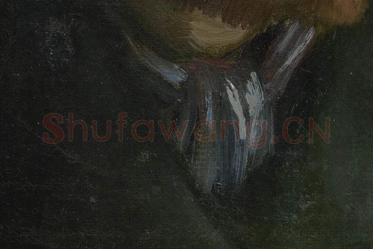 梵高1886年《戴深色毡帽的自画像》局部 (3)