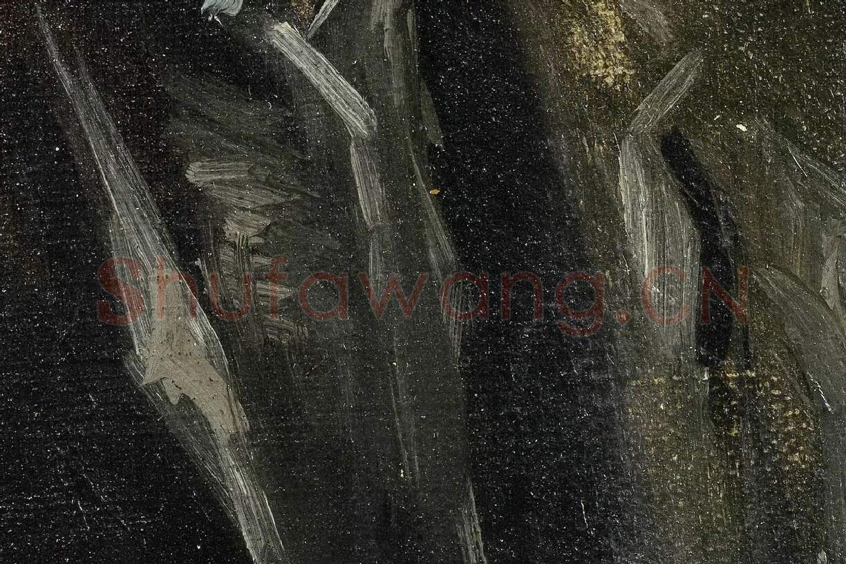 梵高1886年《叼着烟斗的自画像》局部 (3)