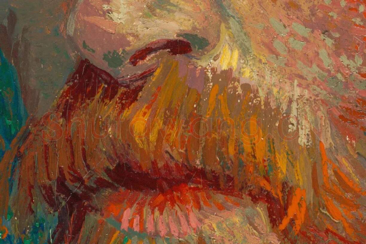 梵高1887年的自画像作品高清大图局部细节 (3)