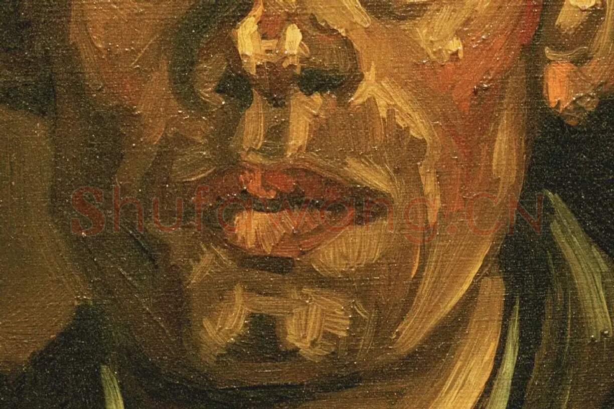 梵高油画头像《一个年轻农民头像》局部 (2)