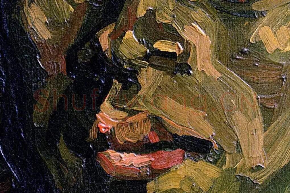 梵高头像作品《农妇》局部 (1)