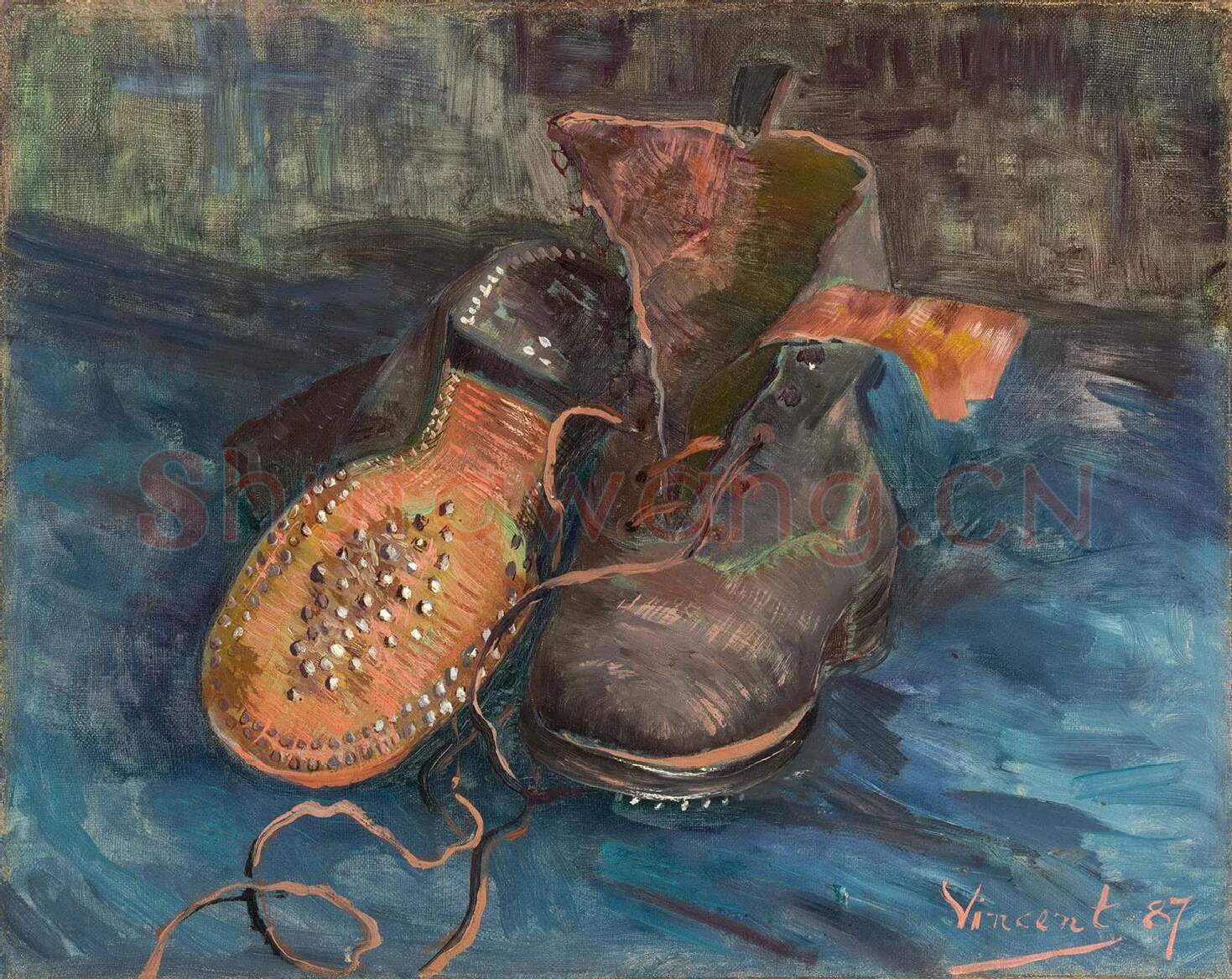 梵高油画静物《一双鞋》