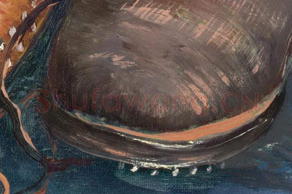 梵高油画静物《一双鞋》局部 (2)