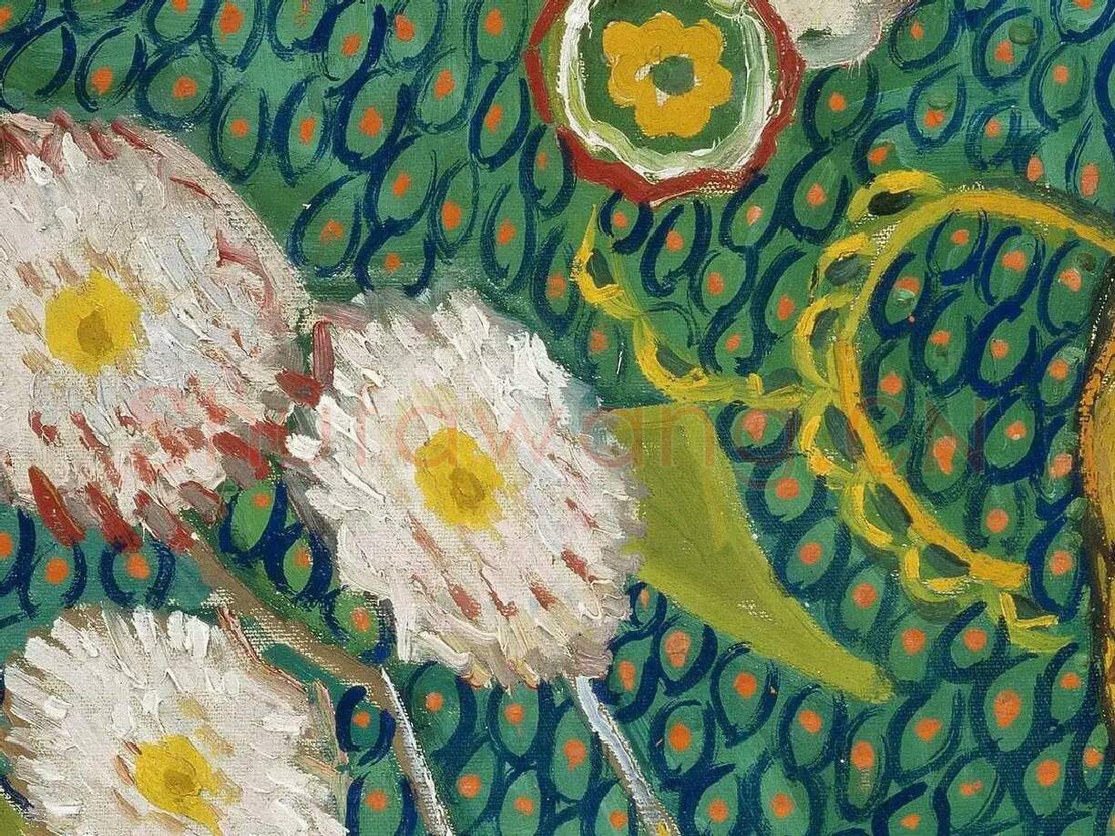 梵高肖像画作品《椅子上的罗琳夫人》局部 (1)