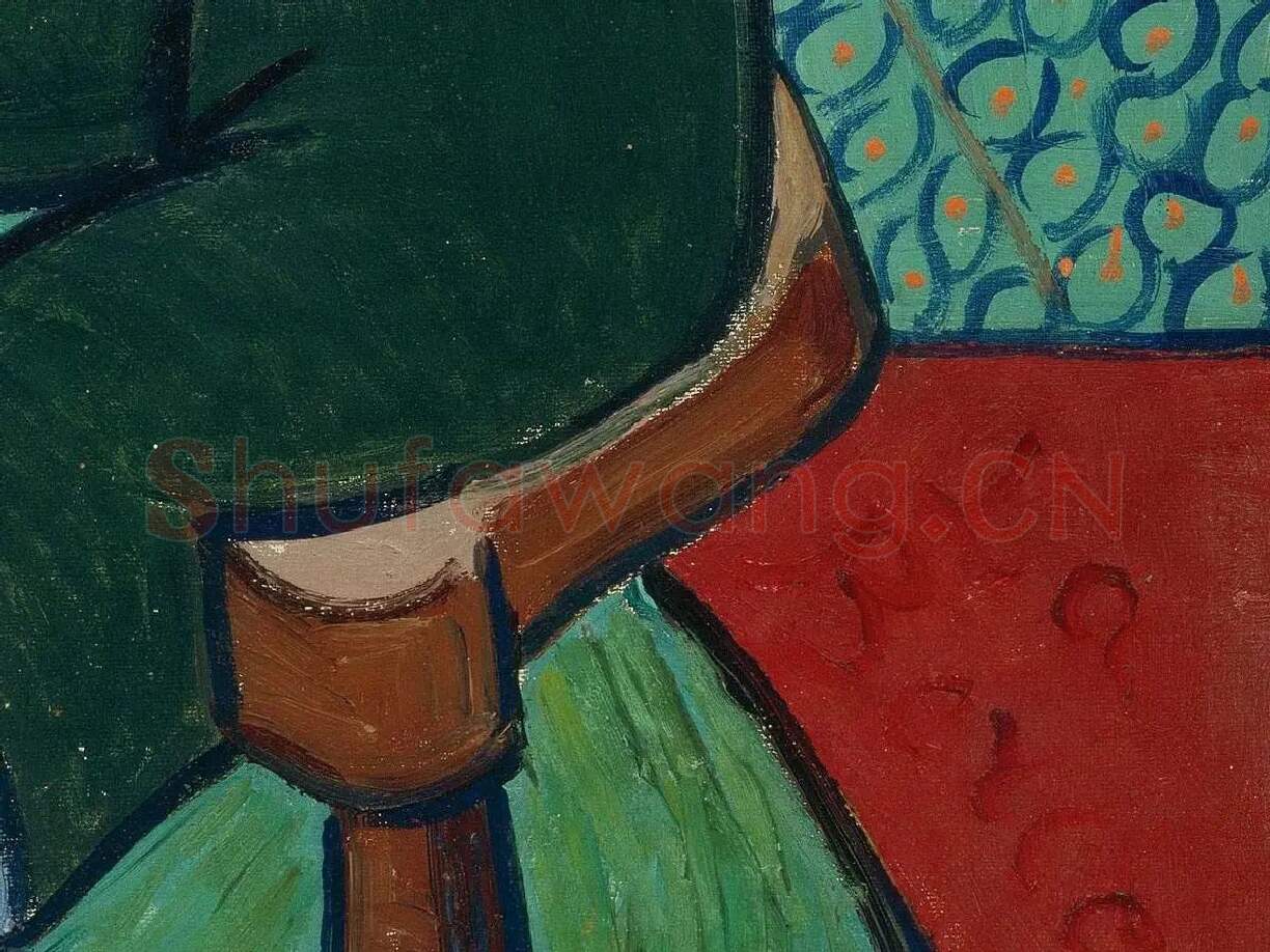 梵高肖像画作品《椅子上的罗琳夫人》局部 (4)
