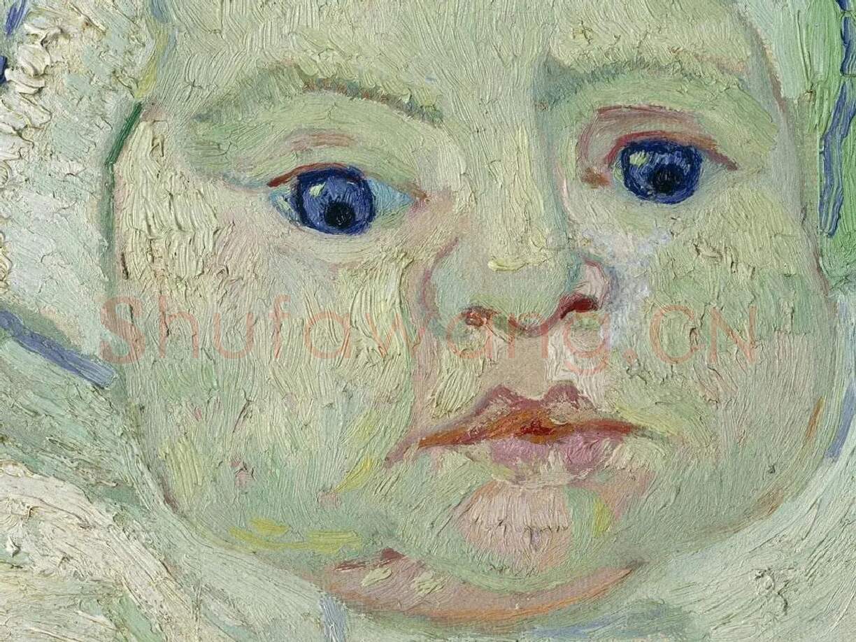 梵高油画人物《婴儿肖像》局部 (1)