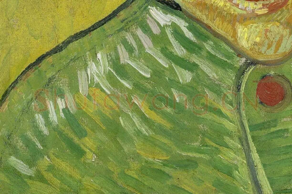 梵高油画人物肖像画《卡米尔·鲁林的肖像》局部 (3)