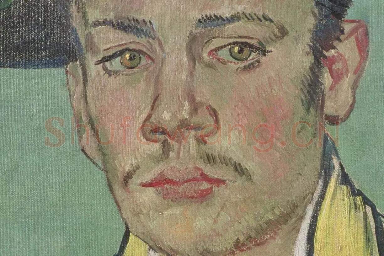 梵高作品《阿尔芒德·鲁林的肖像》局部 (1)