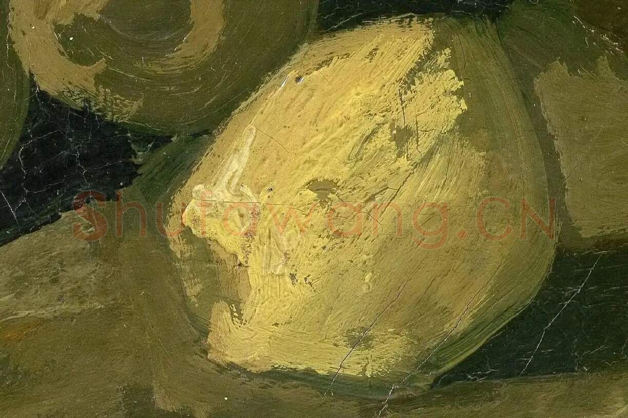 梵高作品《一篮苹果的静物》高清大图局部细节 (1)
