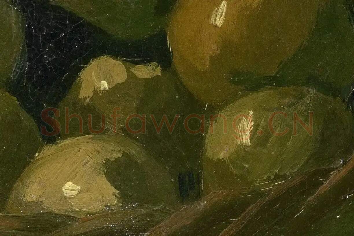 梵高作品《一篮苹果的静物》高清大图局部细节 (2)