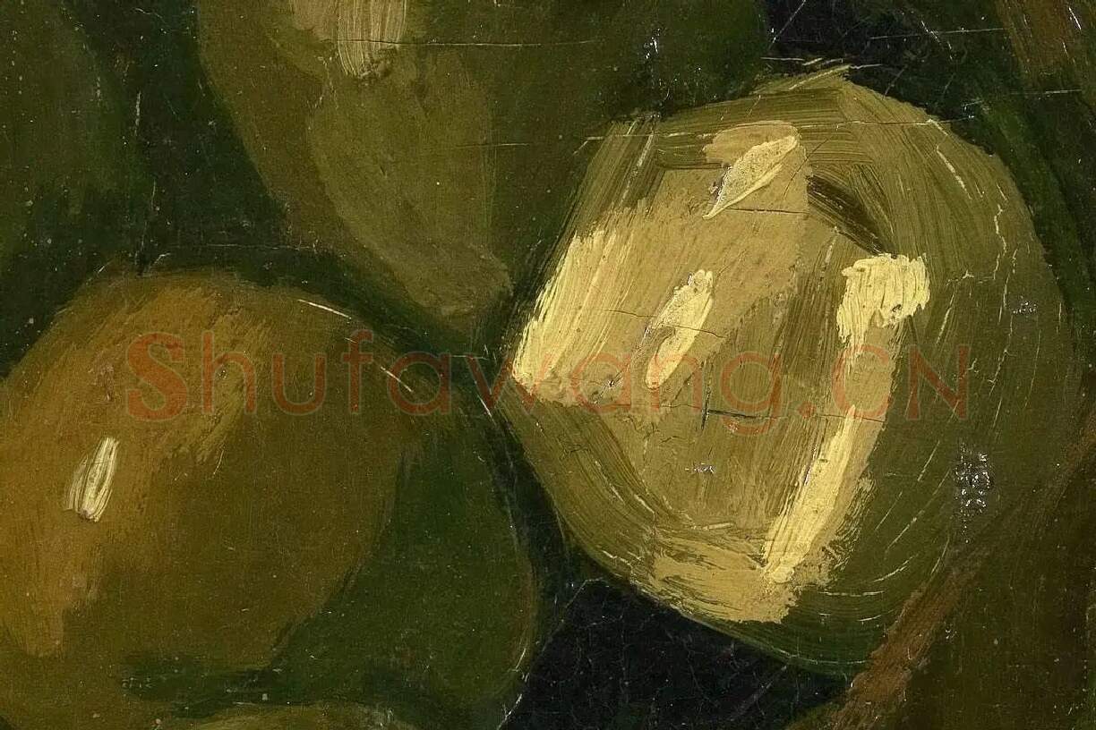 梵高作品《一篮苹果的静物》高清大图局部细节 (3)