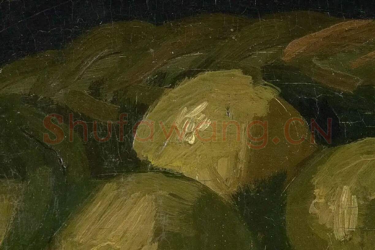 梵高作品《一篮苹果的静物》高清大图局部细节 (4)