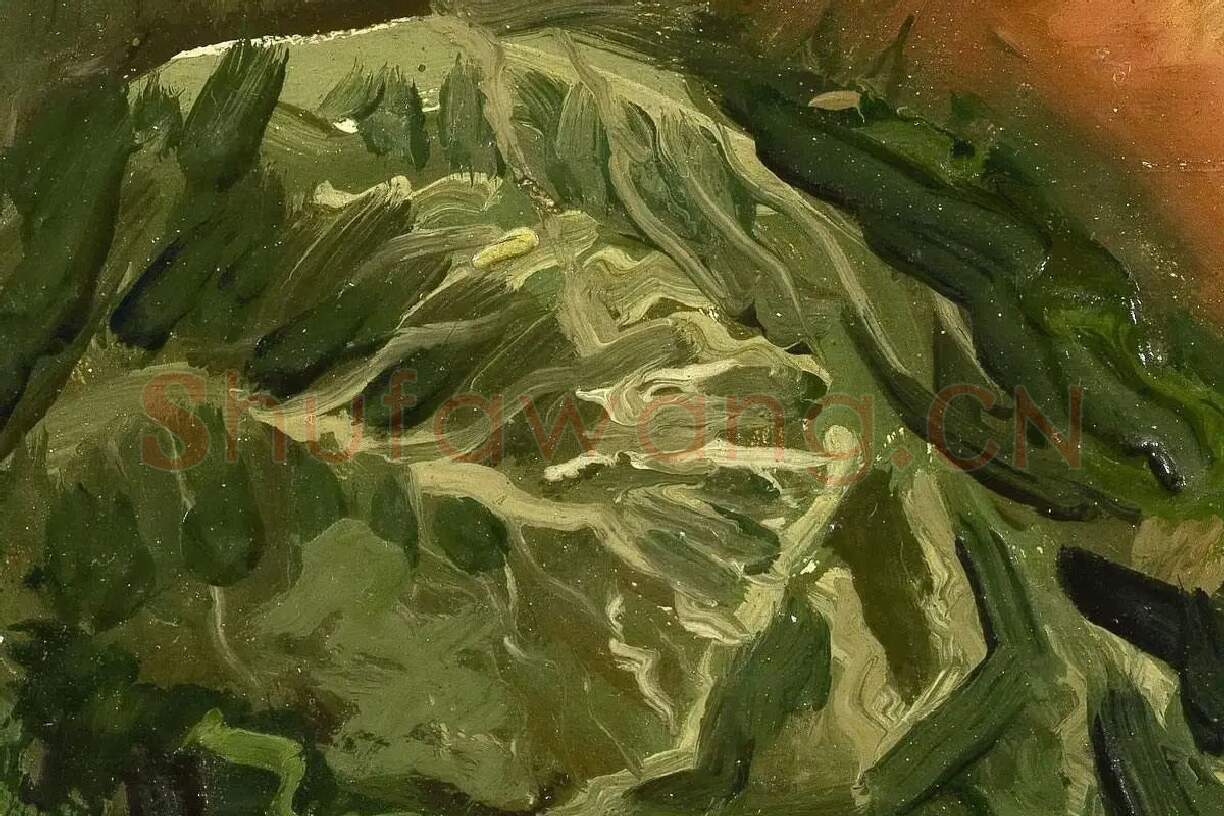 梵高静物画作品《蔬菜和水果的静物》高清大图局部细节 (4)