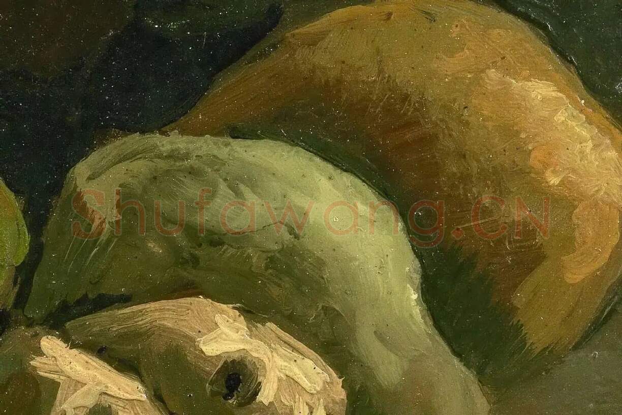 梵高静物画作品《蔬菜和水果的静物》高清大图局部细节 (5)