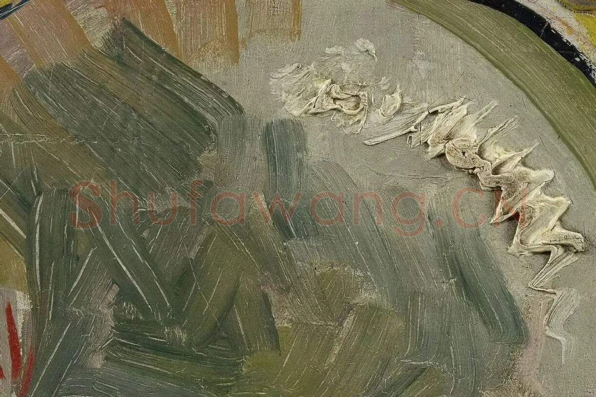 梵高早期习作《骷髅》高清局部细节 (1)