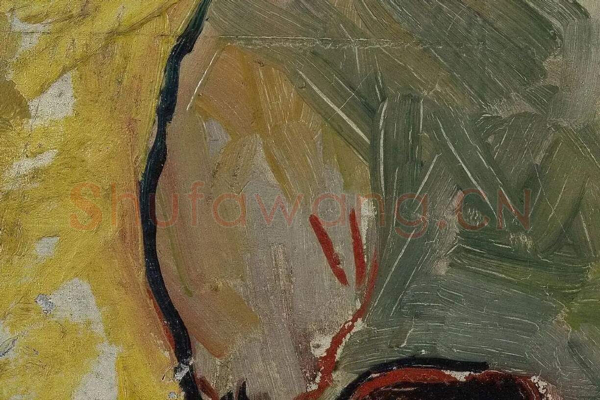 梵高早期习作《骷髅》高清局部细节 (4)