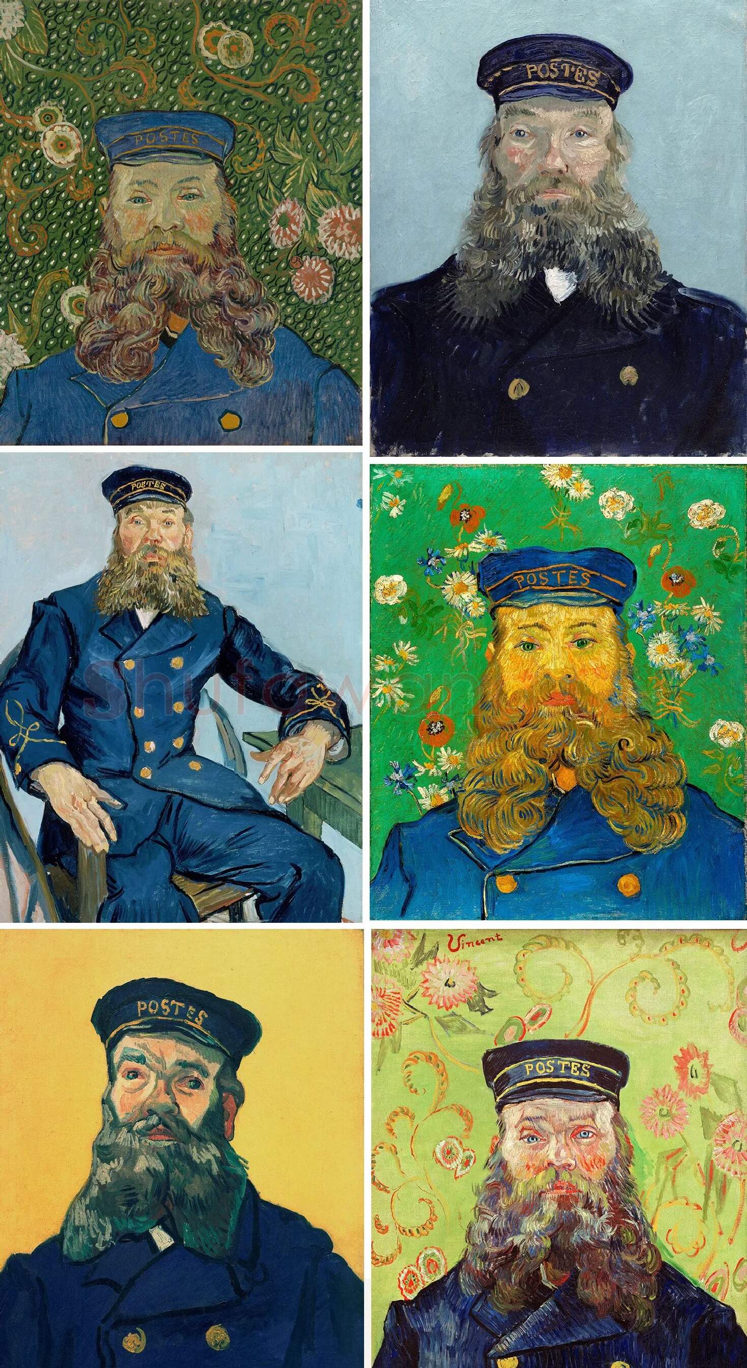 梵高油画肖像作品《邮差约瑟夫·鲁林的肖像》
