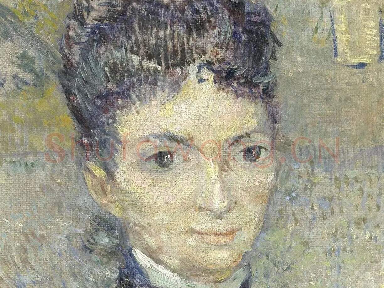 梵高油画肖像作品《坐在椅子上的女人》局部 (1)