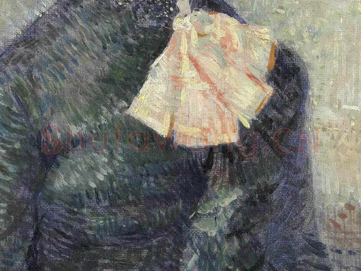 梵高油画肖像作品《坐在椅子上的女人》局部 (2)